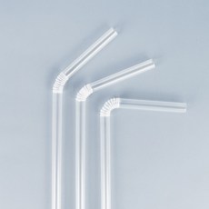 개별포장 투명 자바라 주름 빨대 25cm 500개, 1개