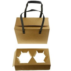 STK 1 PC 크래프트 종이 선물 가방 손 가방 파티 부탁 용품 휴대용 선물 상자 대형 카키색, 1개