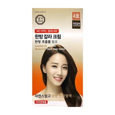 댕기머리 뉴골드 새치머리용 한방 칼라 크림 염색제, 4호 자연갈색, 1개