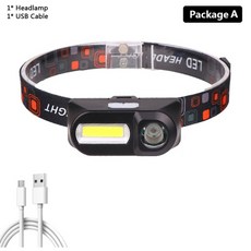 Sensor de farol led farol Lanterna frontal cabeça zoomable tocha luz bicicleta equitação lâmpada par, Pacakge A, 센서 없음, Federação russa