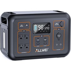 ALLWEI 휴대용 발전소 300W 태양광 발전기 280Wh AC 콘센트 2개피크 600W PD60W USBC 78000mAh 야외 CPAP 캠핑 정전 가정 백업용 리튬 배터리