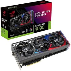 ASUS ROG Strix GeForce RTX 4090 게이밍 그래픽 카드PCIE 4.0 24GB GDDR6X HDMI 2.1a DisplayPort 1.4a DLSS3 지원, Black_ROG-STRIX-RTX4090-24G-GA, 1개