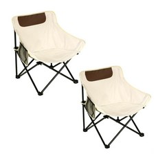 모코모어 캠핑의자 경량체어 미니멀 차박 감성 폴딩 의자, 2개, 베이지