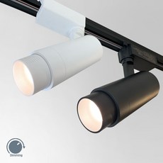 SH라이팅 LED 유니크 원통 레일등 COB 20W 디밍, 전구색(3000K), 흑색