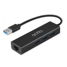 nur 엑토 USB 3.0 3포트 랜어댑터 허브 HUBL-03 랜어댑터 윤곽W2615D7, [u01] 블랙
