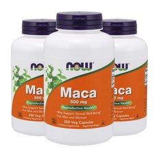 [3개] 나우푸드 마카 Maca 500mg 250캡슐, 3개, 250정
