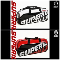 [SUPERRILLA] 슈퍼릴라 사각가방 3단가방 SRBG-001 화이트/블랙&레드/블랙컬러 배드민턴&테니스&스쿼시, 레드/블랙