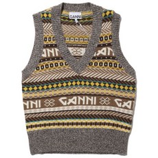 GANNI 가니 23 Logo Wool Mix Vest (K1867 531) (로고 울 믹스 베스트)