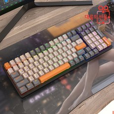 K6 한글자판 100키배열 게이밍 유무선 기계식 키보드 백라이트 청축 적축, K6 적축/오렌지 (USB-C), 일반형