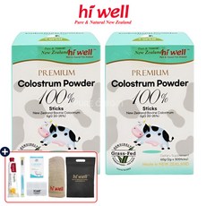 하이웰 초유 파우더 100% 30스틱 2개 뉴질랜드 초유단백질 Colostrum, 60g