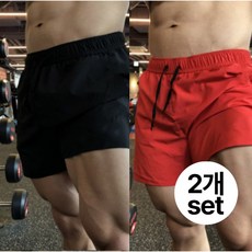 [루미힐] 1+1 엑티브 쿨 스포츠 헬스 반바지 3부 여름 2장세트