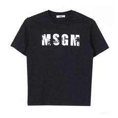 MSGM 24SS 키즈 로고 프린팅 티셔츠 블랙 S4MSJBTH205 110