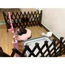 낭콩마켓 강아지울타리 대형강아지집 울타리, 1개, 원목색 다리 높이35 확장120