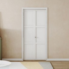 BARNER HOME 바너 홈 이중 접이식 도어 72인치(더블 36인치) x 80인치 개폐식 패널 옷장 하드웨어 키트가 있는 MDF 흰색 멀티폴드 내부 도어, 35.45'' × 77 3/4'' 미국직구