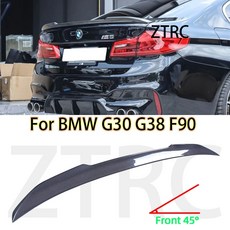 실제 카본 리어 스포일러 BMW 5시리즈 G30 G38 F90 M5 CS 스타일 트렁크윙 16-24 미국, 기본선택, Carbon fiber