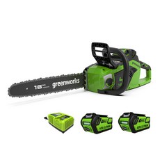 그린웍스 G-MAX 40V 16인치 다이렉트충전체인톱(2팩)