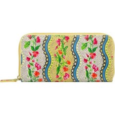 영국 캐스키드슨 지갑 Cath Kidston Zip Around Continental Large Wallet Purse in Sweet Pea Stripe Yellow Oilclo, 1개