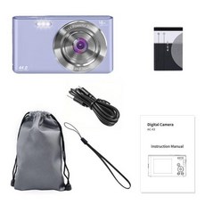 초심자 사진 촬영용 디지털 카메라 HD 여행 셀카 16X 줌 컴팩트 4K 44 메가, 03 Purple_01 without card - dslr카메라입문