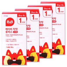 비앤비 베이비 액상치약 80g 사과향 유아치약, 4개
