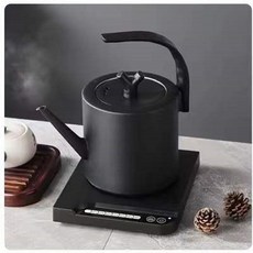 가정용 전기 주전자 온도 조절 장치 스마트 단열 커피 포트 자동 전원 끄기 45 C 100 220V 1L, 04 Smart black_04 KR