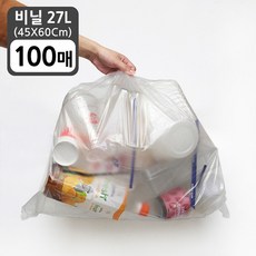 가쯔 분리수거함 쓰레기통 비닐봉투 45X60Cm 27L 100매, 단품, 1개