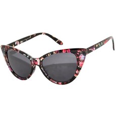 [관부가세포함] CATEYE 플로라 FloraL 블랙 PATTERN SunGLASSES 다크 SMOKE LE