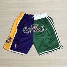 농구반바지 NBA 농구바지 쇼츠 5부 유니폼 운동복, 1, 레이커스 셀틱스 컬러블로킹