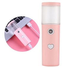 FWT 휴대용 미니 쿨 미스트 스프레이 어 30ml 나노 페이스 하이드 레이션 모이스처 라이저 핑크, 1개