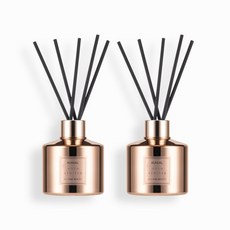  쿤달 퍼퓸 디퓨저 로즈골드 에디션 200ml 2개 + 섬유스틱 10개 자스민우디향, 4세트 