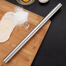 스텐 반죽 밀대 42.5cm 피자 도우 만두피 칼국수면 제과 제빵 롤러 홍두깨, 1개