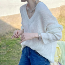 여성여름긴팔니트