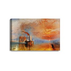 데코 세계적인 고전 예술의 복제 William Turner에 의한 싸움 테이미레아. 디 크레 캔버스 홈 장식 18x1 (12x18" The Fighting Temeraire), 12x18", The Fighting Temeraire, 12x18", The Fighting Temeraire