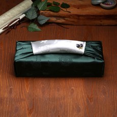 체크스토리 예단보자기 고급보자기 명절선물 답례품 설날포장, 1개, 그린