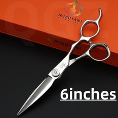 왼손미용가위 전문가 미용실가위 왼손잡이 MIZUTANI VG10 이발 도구 60 인치 440C 세트, 1개