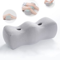 Bornoon 편안한 메모리폼 다리베개 무릎 쿠션, 그레이 그레이