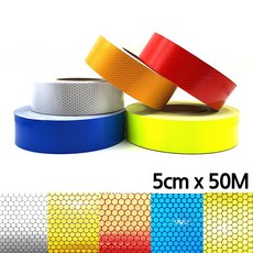 [리플렉스] 프리즘고휘도반사테이프 모음 5cm x 50M, 형광노랑색 5cmx50M, 1개