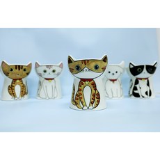 도자기 고양이 강아지 사료그릇 고양이 밥그릇 물그릇, 1개, 비숑댕댕이