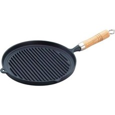 Iwachu Nanbu Ironware Grill Pan (Wooden Grip) 23029, 상세내용참조