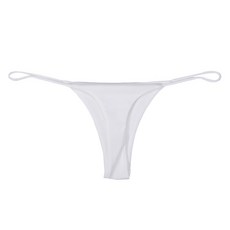 섹시한 G 얇은 S-XL 비키니 속옷 여성용 코튼 스트랩 팬티 스트링, white-L