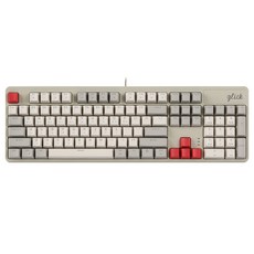 지클릭커 레트로 레드 슈퍼히어로 SPK104 저소음 풀 윤활 기계식 게이밍 키보드, RB1 (화이트+그레이)