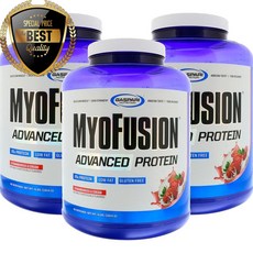 가스파리 뉴트리션 MyoFusion 고급 프로틴 파우더 딸기 & 크림 1814g 헬스 근육 유청 단백질 보충제, ３개　　(개당 116,000원 - 코드 843p)