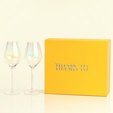 땡스투 리드프리 크리스탈 오로라 와인잔 2P 선물세트 샤인 오로라, 2개, 475ml 2개, 475ml