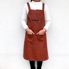빅사이즈앞치마 작업복 남성 앞치마 방수 기름방지 빅사이즈 방수포 조끼스타일 본드 플라스틱 신제품 두꺼운 ., T03-갈색 3개 포켓형 앞치마
