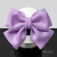 EM 귀여운 큰리본 오토바이 헬멧 장식품 여성 액세서리, 보라색 더블 리본 (벨크로)