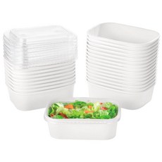 OMISTAR 25팩 650ml(22온스) 크래프트 종이 그릇 뚜껑 포함 뜨거운 차가운 음식을 위한 튼튼한 일회용 수프 직사각형 퇴비화 전자레인지 냉동고 안전 및 누출 방지, OMISTAR 25팩 650ml(22온스) 크래프트 종, 25개