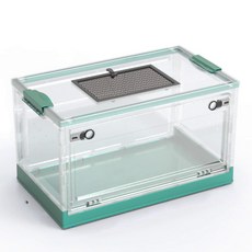  Jaula 햄스터 케이지 하우스 접을 수 있는 파충류 테라리움 고슴도치 먹이 상자 현대 애완 동물 사육 탱크, 녹색, L 550X320X310MM 