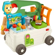 Fisher-Price Baby to Toddler Toy Laugh & Learn 3-in-1 휴대용 캠퍼 워커 및 활동 센터 스마트 스테이지 포함 9개월 이상 탠/그린 1