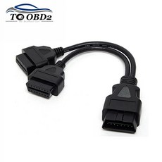 A 품질 30CM OBD2 16 핀 연장 스플리터 수에서 듀얼 여성 YOBD 16핀 케이블 12 OBD 커넥터 어댑터 자동차 진단, 없음