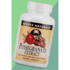 소스 내추럴 석류 추출물 500mg 120정 Source 내추럴s Pomegranate Extract 500 mg 120 Tablets, 1개