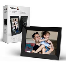 Nixplay W10K - WiFi가 장착된 블랙 Silver 10.1인치 터치 스크린 디지털 사진 프레임 무제한 클라우드 저장 이메일 또는 앱을 통해 및 비디오 공유 콘텐츠, 10 inch (Black Silver)